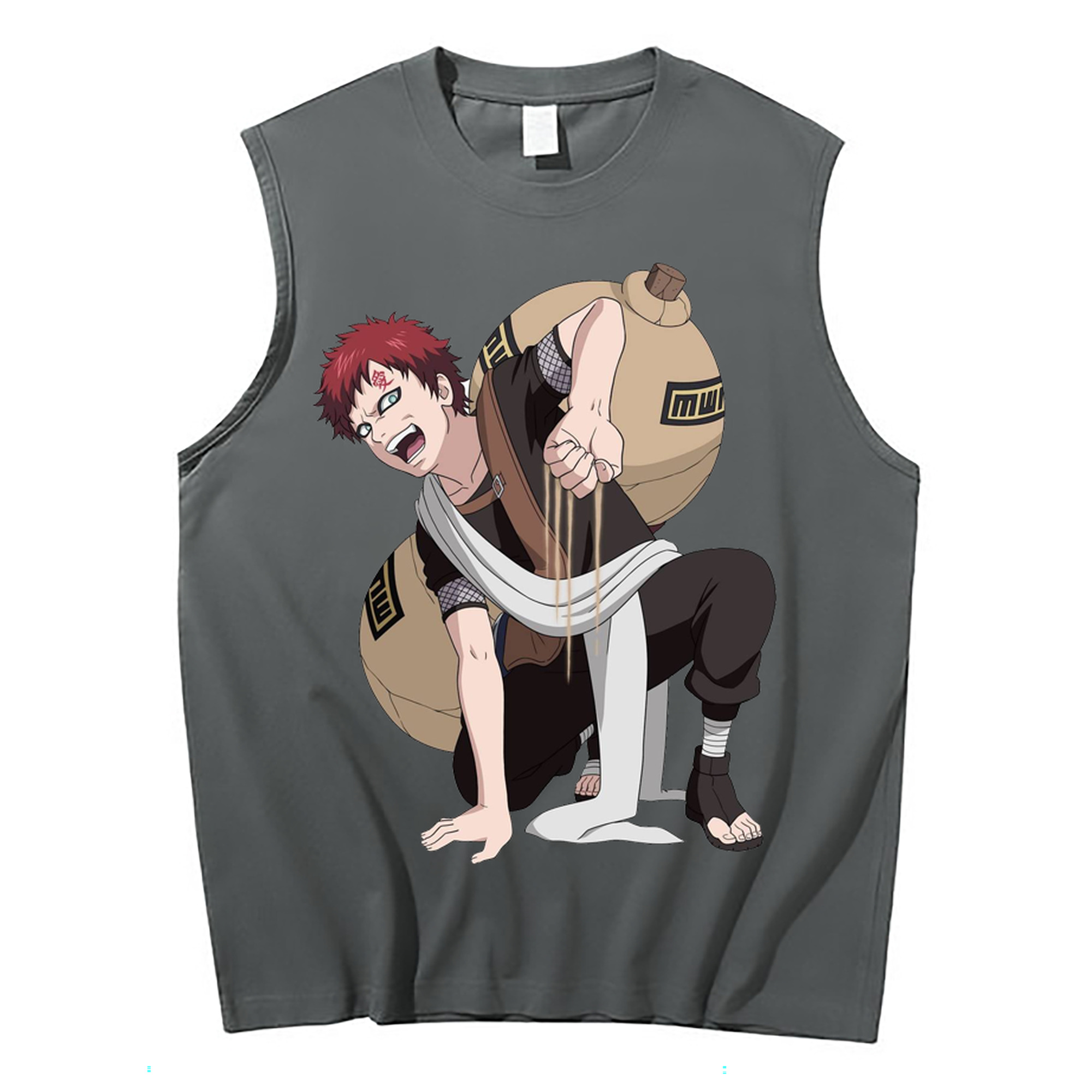（画像用） NARUTO -ナルト- ガアラ Gaara コットン100％タンクトップ（フロントプリント）
